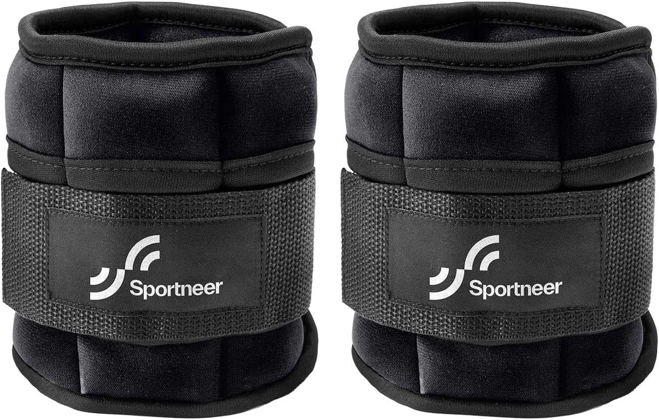 Sportneer Adjustable Ankle Weights 1 Pair 2 4 6 8 10 Lbs Leg Weight Straps for Women Men, Weighted Ankle Weights Set for Gym,Fitness, Workout,Walking, Jogging,1-5 lbs Each Ankle, 1 Pair 2-10 lbs